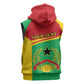 Personalised Afro Guinea Bissau Sleeveless Zip Hoodie Coat Of Arms Mix African Pattern - African Pride