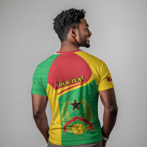 Personalised Afro Guinea Bissau T shirt Coat Of Arms Mix African Pattern