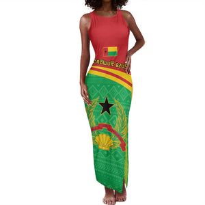 Personalised Afro Guinea Bissau Tank Maxi Dress Coat Of Arms Mix African Pattern