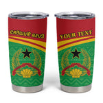 Personalised Afro Guinea Bissau Tumbler Cup Coat Of Arms Mix African Pattern