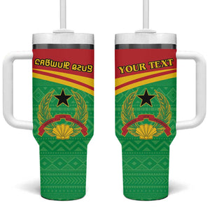 Personalised Afro Guinea Bissau Tumbler With Handle Coat Of Arms Mix African Pattern