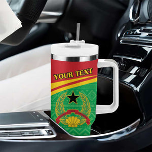 Personalised Afro Guinea Bissau Tumbler With Handle Coat Of Arms Mix African Pattern