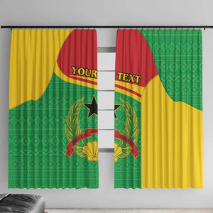 Personalised Afro Guinea Bissau Window Curtain Coat Of Arms Mix African Pattern