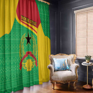 Personalised Afro Guinea Bissau Window Curtain Coat Of Arms Mix African Pattern