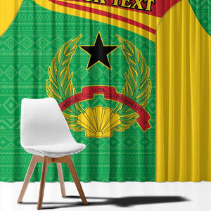 Personalised Afro Guinea Bissau Window Curtain Coat Of Arms Mix African Pattern