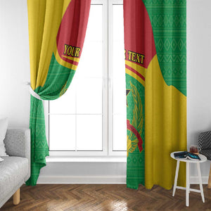 Personalised Afro Guinea Bissau Window Curtain Coat Of Arms Mix African Pattern