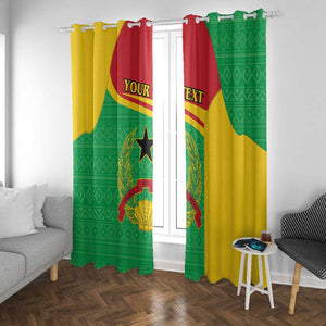 Personalised Afro Guinea Bissau Window Curtain Coat Of Arms Mix African Pattern