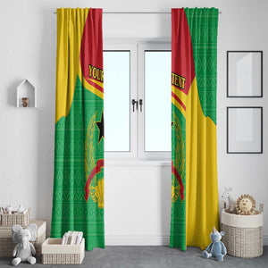 Personalised Afro Guinea Bissau Window Curtain Coat Of Arms Mix African Pattern