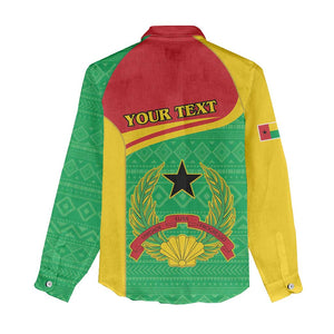 Personalised Afro Guinea Bissau Women Casual Shirt Coat Of Arms Mix African Pattern