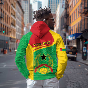 Personalised Afro Guinea Bissau Zip Hoodie Coat Of Arms Mix African Pattern