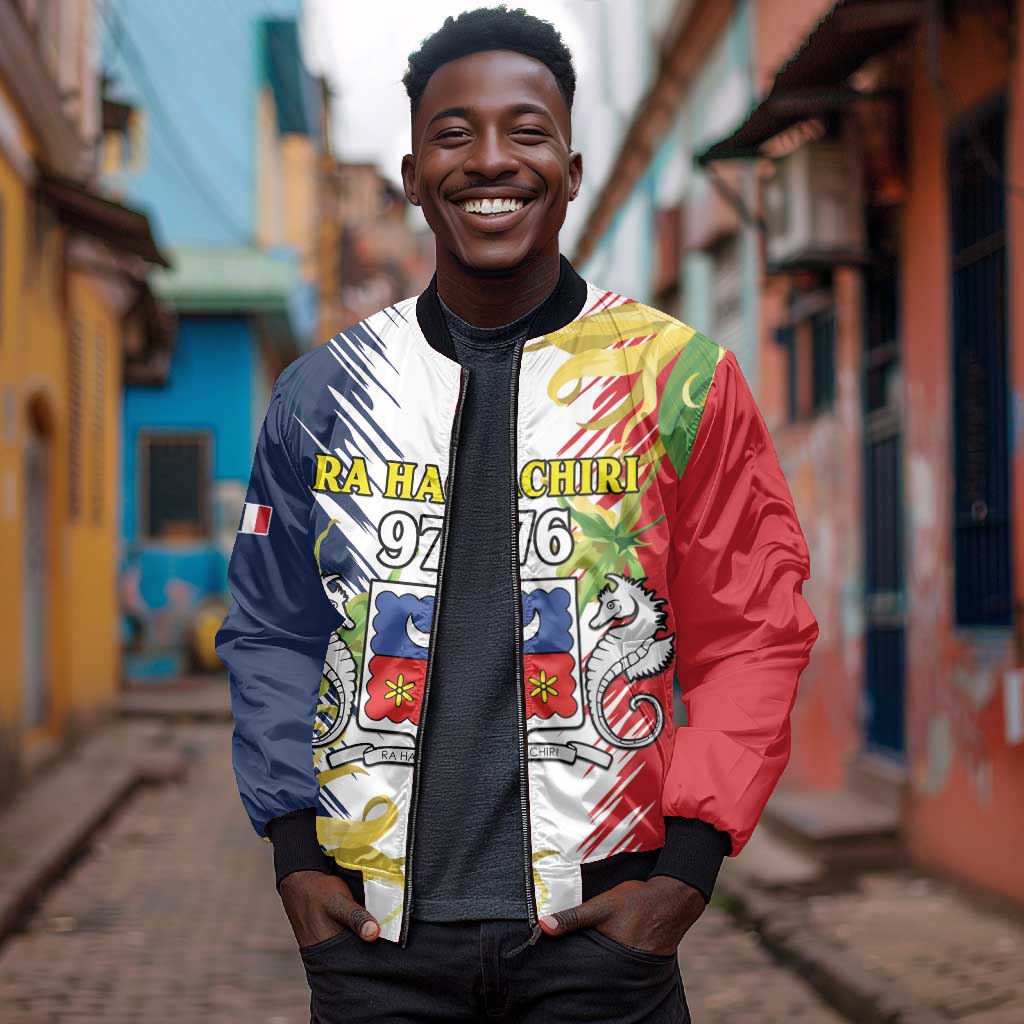 Afro Ra Hachiri 976 Bomber Jacket Coat Of Arms France Flag Style