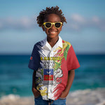 Afro Ra Hachiri 976 Kid Hawaiian Shirt Coat Of Arms France Flag Style
