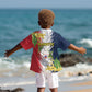 Afro Ra Hachiri 976 Kid Hawaiian Shirt Coat Of Arms France Flag Style