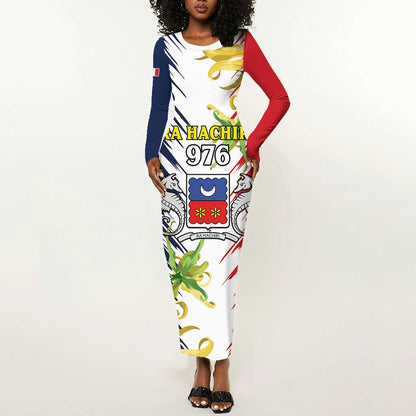 Afro Ra Hachiri 976 Long Sleeve Bodycon Dress Coat Of Arms France Flag Style LT15