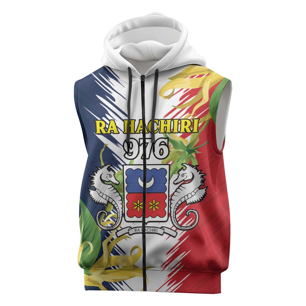 Afro Ra Hachiri 976 Sleeveless Zip Hoodie Coat Of Arms France Flag Style - African Pride
