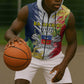 Afro Ra Hachiri 976 Sleeveless Zip Hoodie Coat Of Arms France Flag Style - African Pride