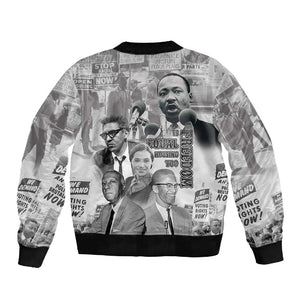 African-American History Month Sleeve Zip Bomber Jacket Civil Rights Leaders