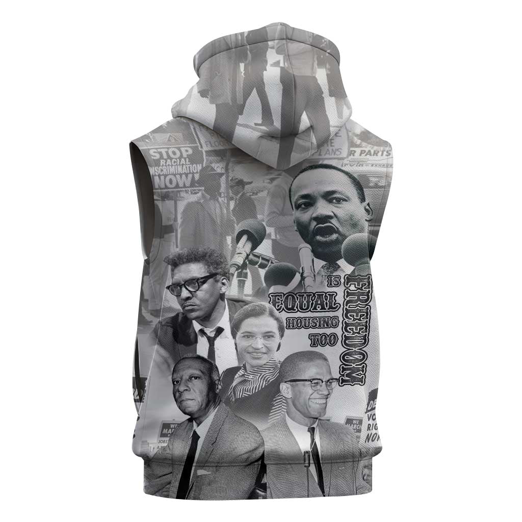 African-American History Month Sleeveless Zip Hoodie Civil Rights Leaders - African Pride