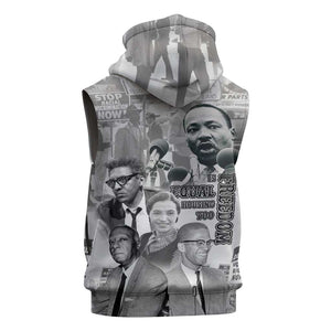 African-American History Month Sleeveless Zip Hoodie Civil Rights Leaders - African Pride