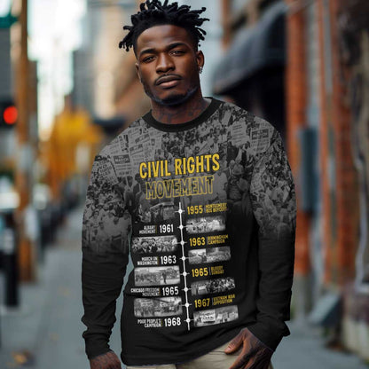 African-American History Month Long Sleeve Shirt Civil Rights Movement