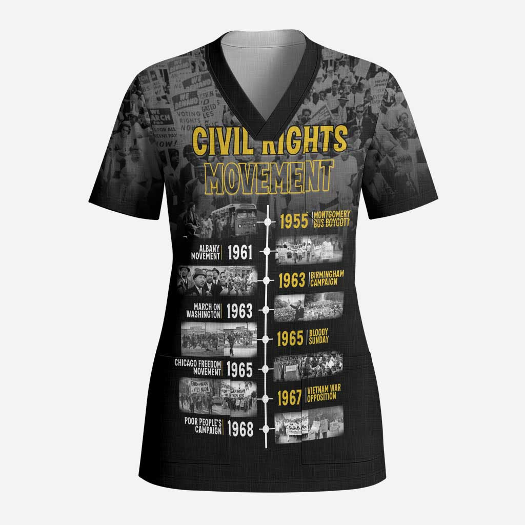 Black History Month Scrub Top Civil Rights Movement - African Pride