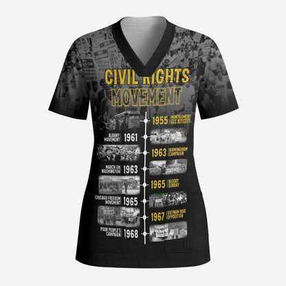 Black History Month Scrub Top Civil Rights Movement - African Pride