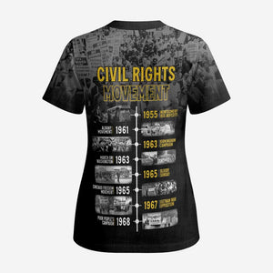 Black History Month Scrub Top Civil Rights Movement - African Pride
