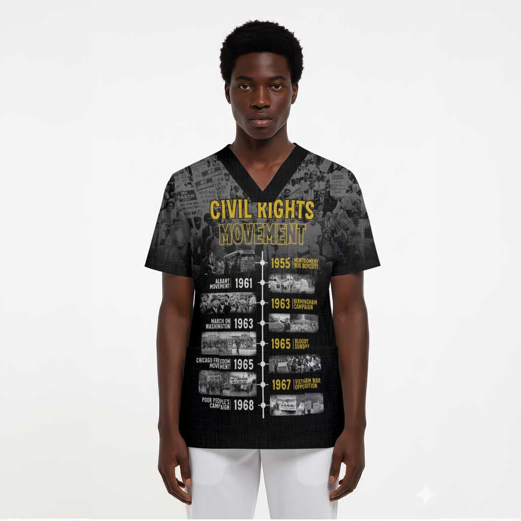 Black History Month Scrub Top Civil Rights Movement - African Pride