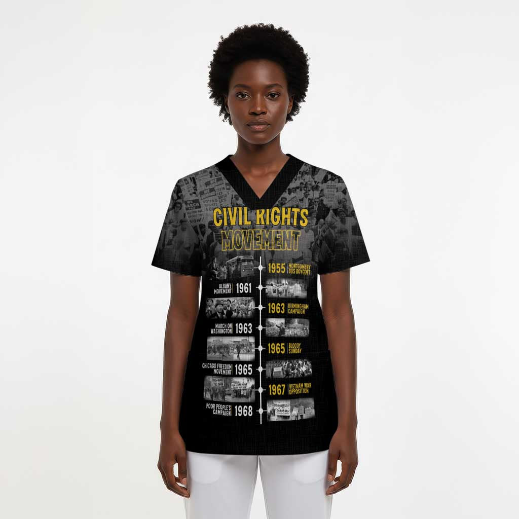 Black History Month Scrub Top Civil Rights Movement - African Pride