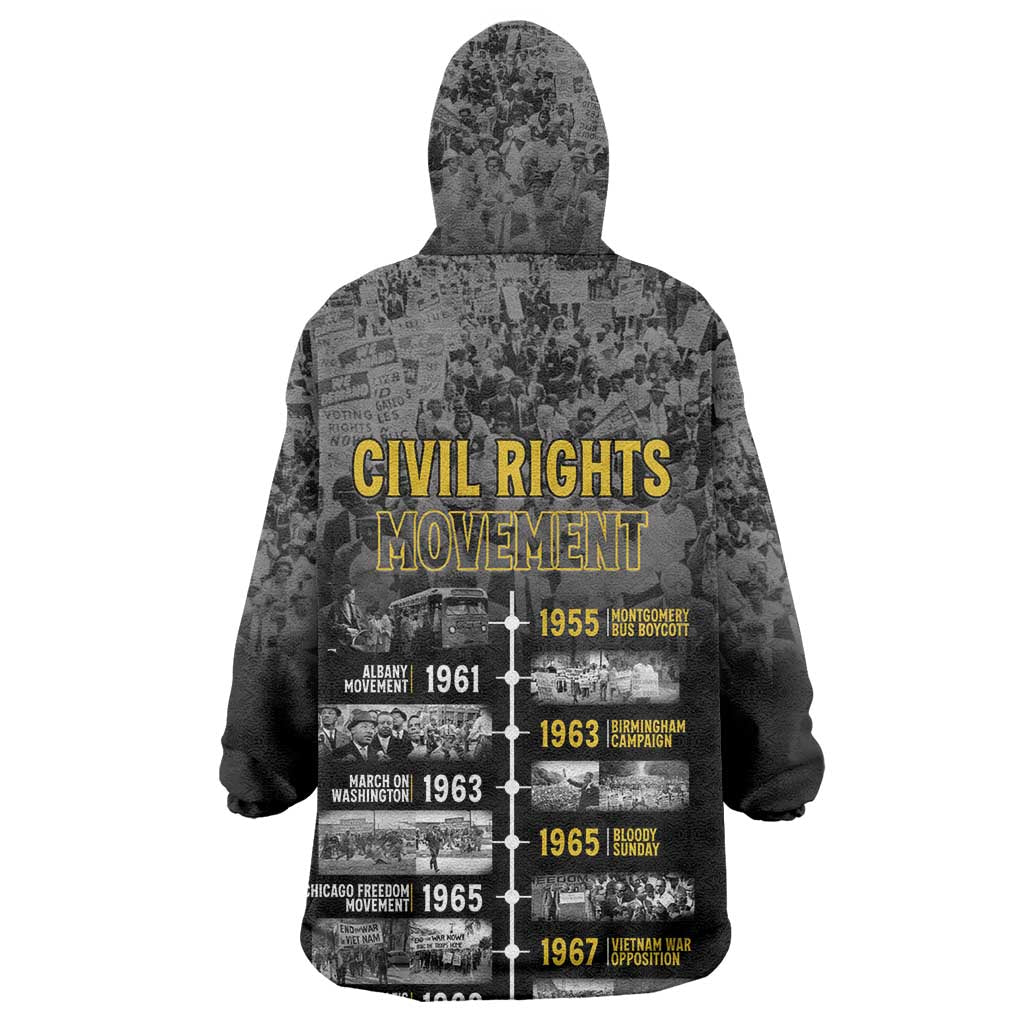 African-American History Month Wearable Blanket Hoodie Civil Rights Movement