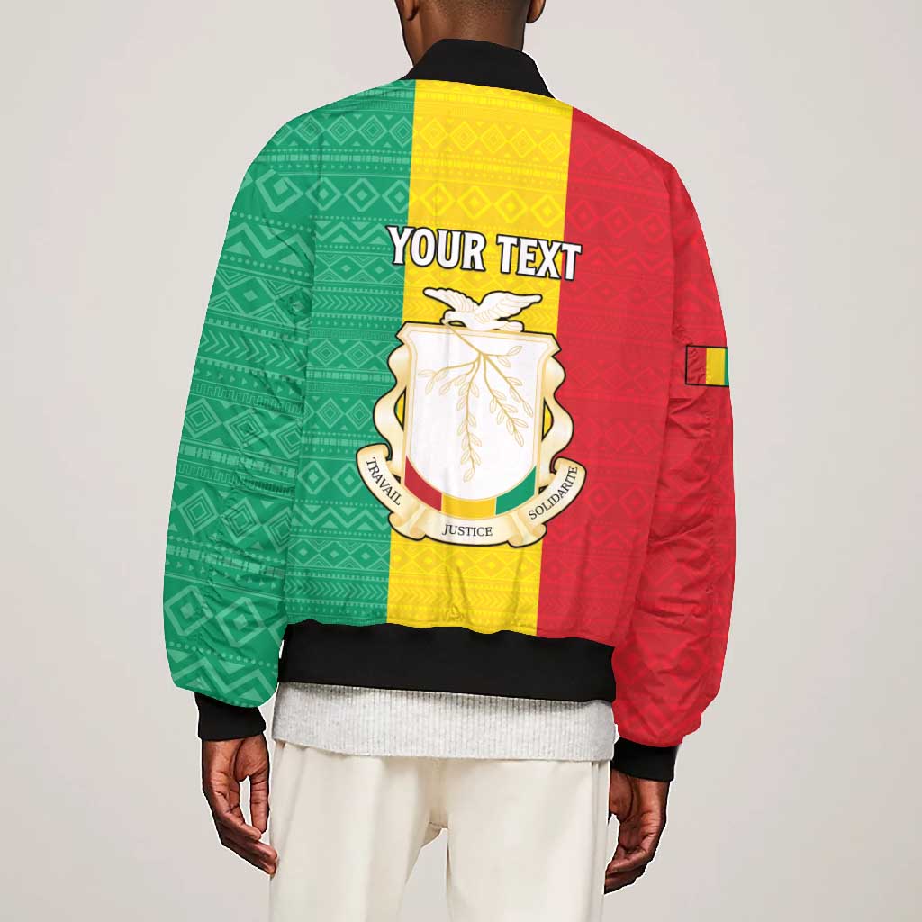 Personalised Afro Guinea Bomber Jacket Coat Of Arms Flag Style