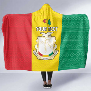 Personalised Afro Guinea Hooded Blanket Coat Of Arms Flag Style