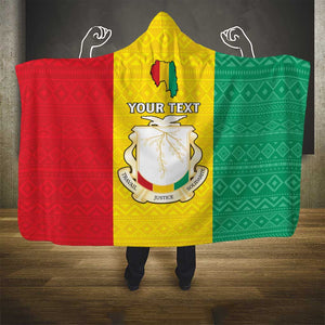 Personalised Afro Guinea Hooded Blanket Coat Of Arms Flag Style