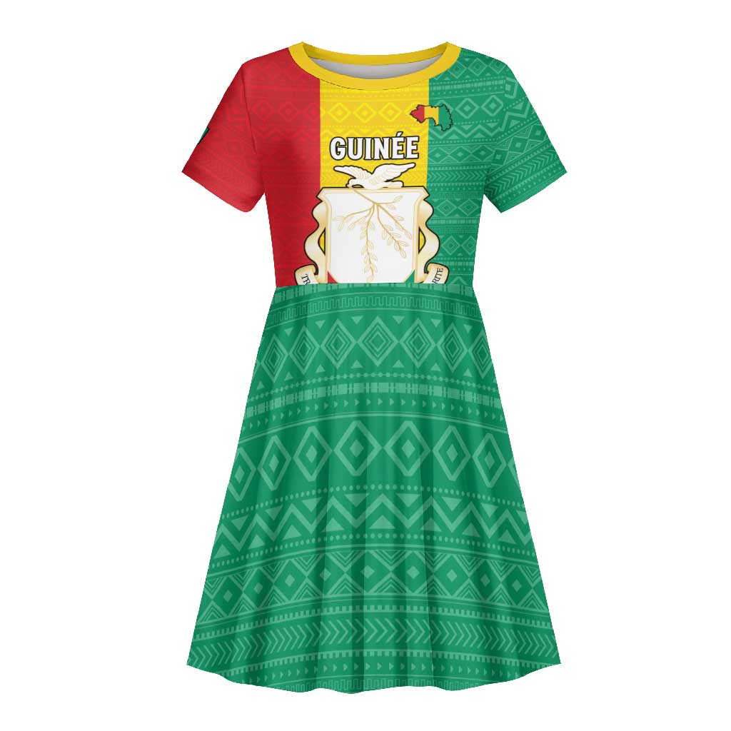 Personalised Afro Guinea Kid Short Sleeve Dress Coat Of Arms Flag Style