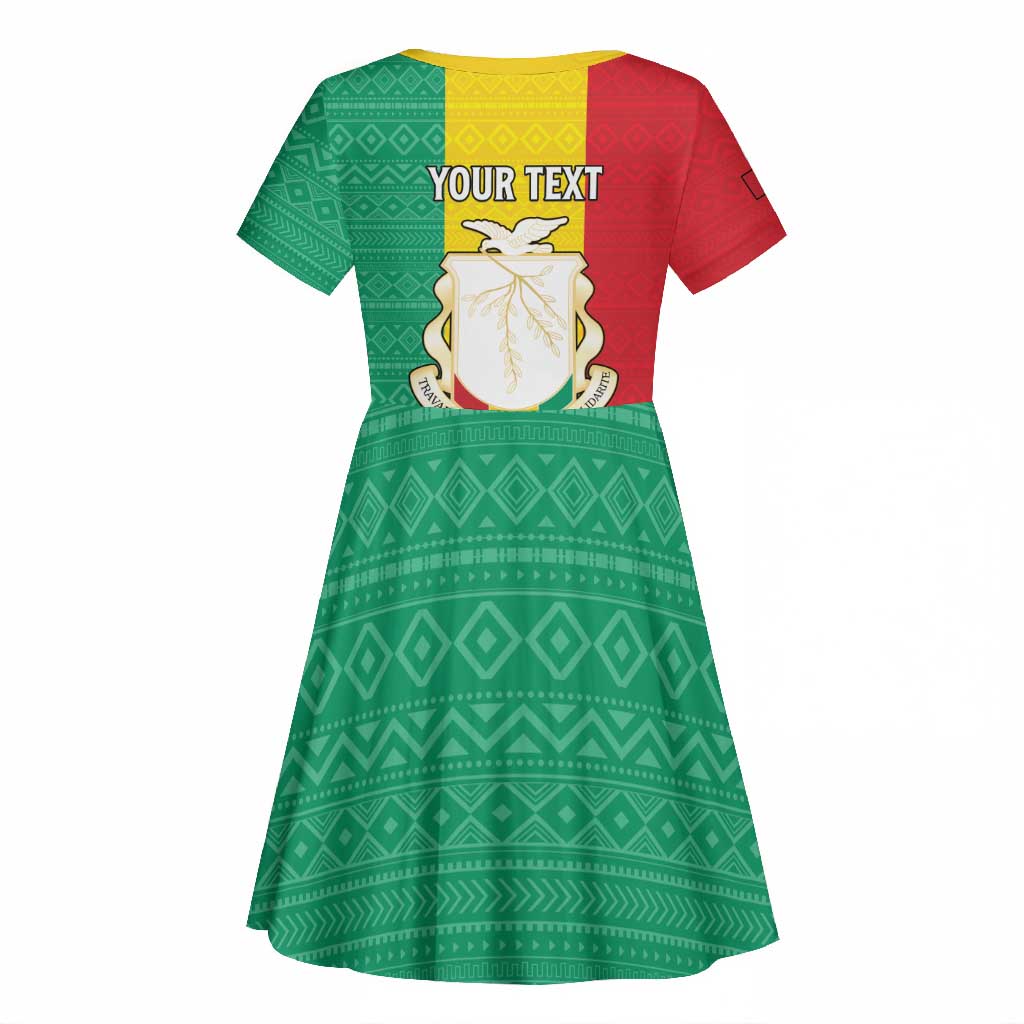Personalised Afro Guinea Kid Short Sleeve Dress Coat Of Arms Flag Style