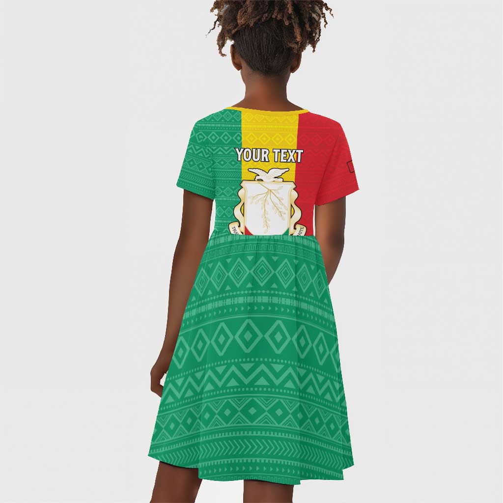 Personalised Afro Guinea Kid Short Sleeve Dress Coat Of Arms Flag Style