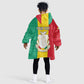 Personalised Afro Guinea Kid Wearable Blanket Hoodie Coat Of Arms Flag Style