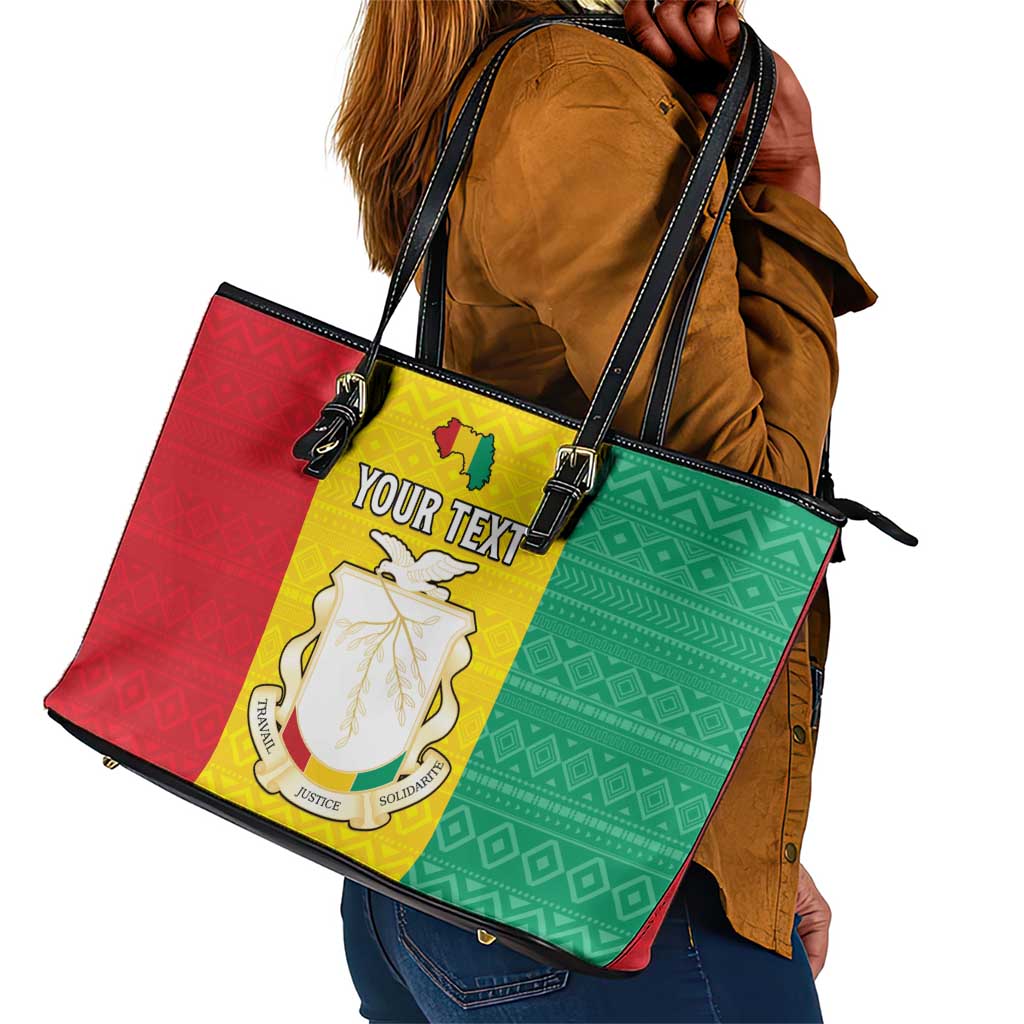 Personalised Afro Guinea Leather Tote Bag Coat Of Arms Flag Style