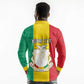Personalised Afro Guinea Long Sleeve Polo Shirt Coat Of Arms Flag Style
