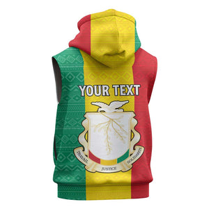 Personalised Afro Guinea Sleeveless Hoodie Coat Of Arms Flag Style - African Pride