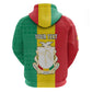 Personalised Afro Guinea Zip Hoodie Coat Of Arms Flag Style