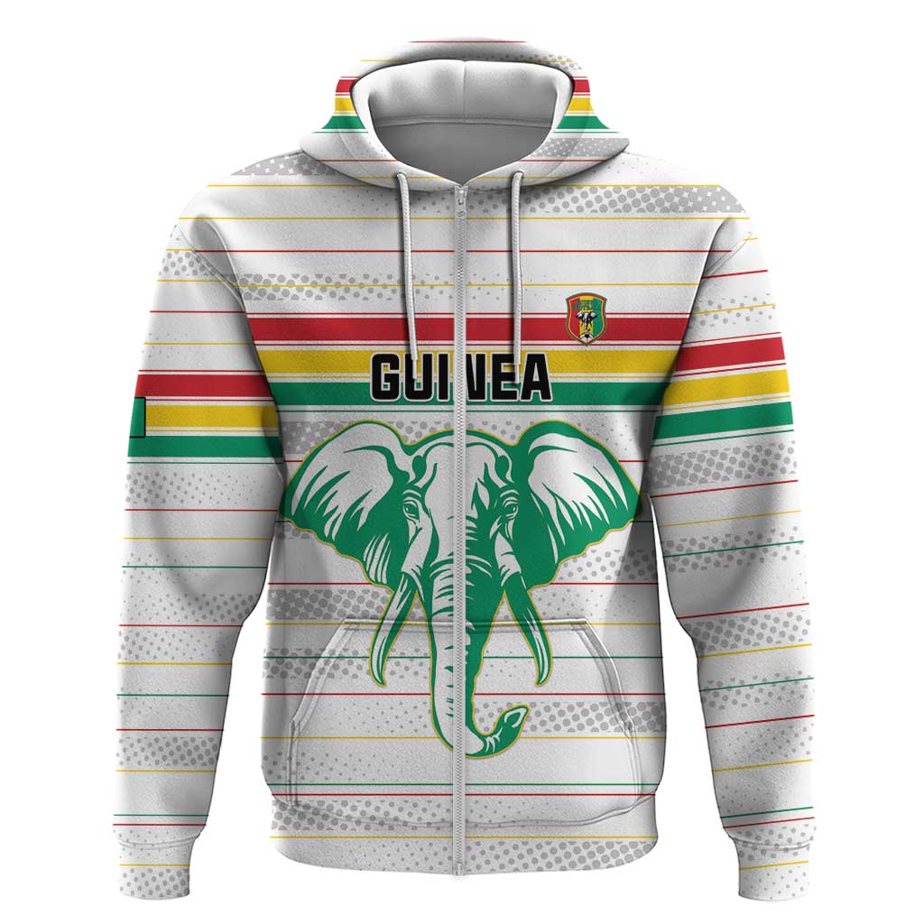 Custom Afro Guinee Football Zip Hoodie Go Syli National