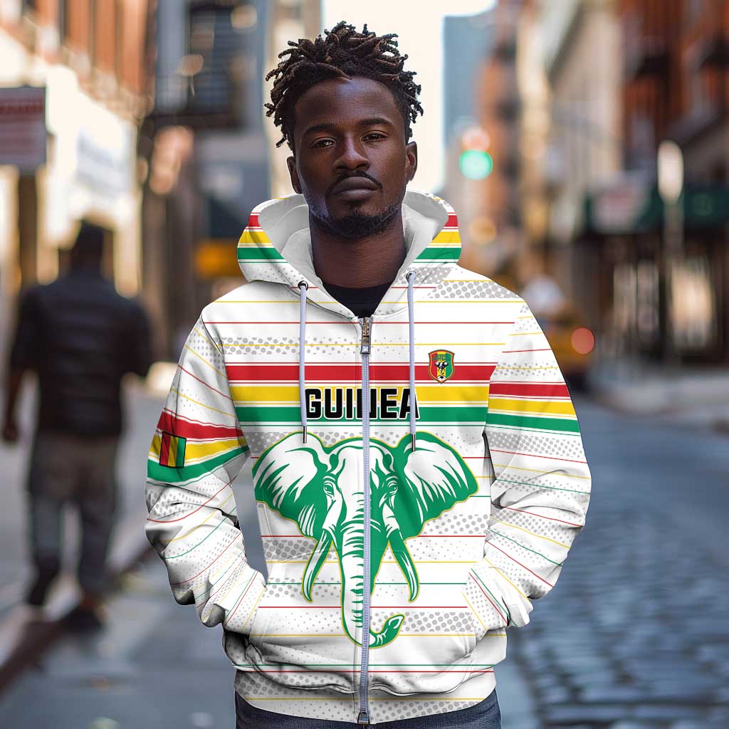 Custom Afro Guinee Football Zip Hoodie Go Syli National