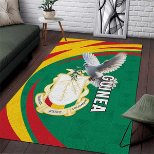 Guinea Area Rug Coat Of Arms With Pigeon - Kente Pattern
