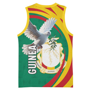 Guinea Basketball Jersey Coat Of Arms With Pigeon - Kente Pattern LT15