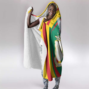 Guinea Hooded Blanket Coat Of Arms With Pigeon - Kente Pattern