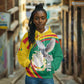 Guinea Hoodie Coat Of Arms With Pigeon - Kente Pattern