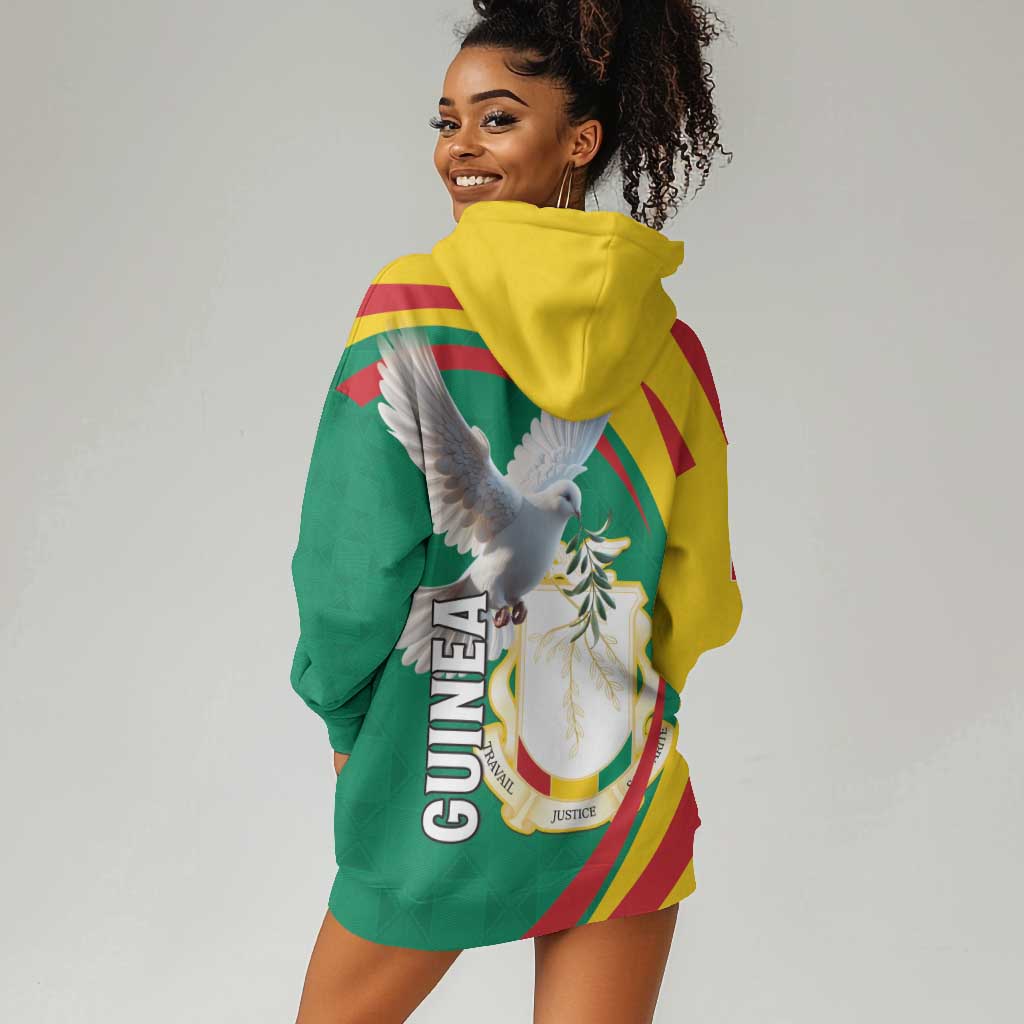 Guinea Hoodie Dress Coat Of Arms With Pigeon - Kente Pattern
