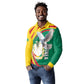 Guinea Long Sleeve Polo Shirt Coat Of Arms With Pigeon - Kente Pattern