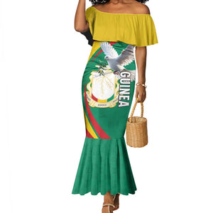 Guinea Mermaid Dress Coat Of Arms With Pigeon - Kente Pattern